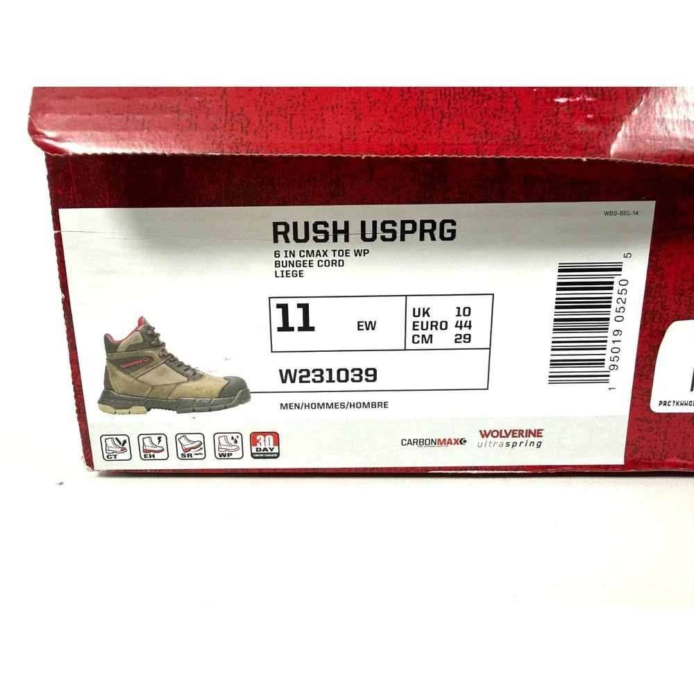 Wolverine Rush USPRG CarbonMAX Toe Waterproof Boot 11 EW Brown W231039 NIB